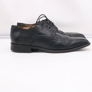Kenneth Cole Oxford Shoes Mens 8 ‎ Black Leather Made in Italy Bicycle Toe Laces